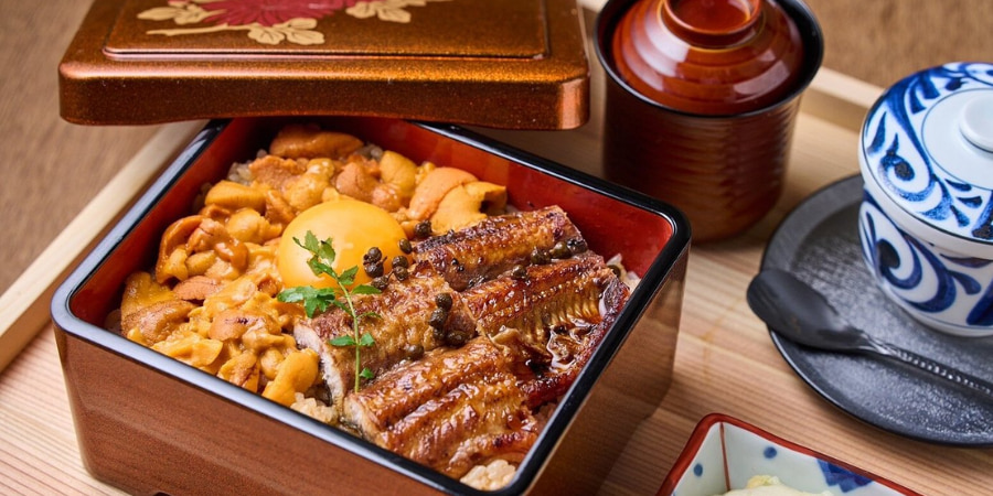 Ungi and uni bento from Hozenji Yamakazu