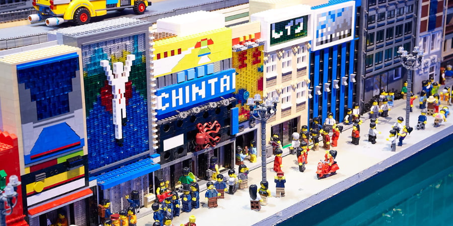 Recreation of dotonbori using legos in the legoland discovery center 