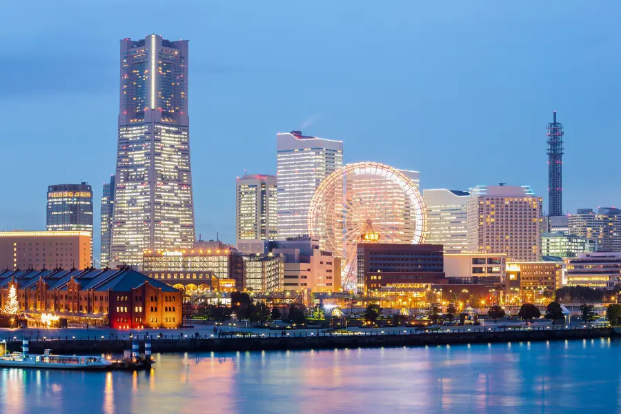 Yokohama skyline as seen across the water