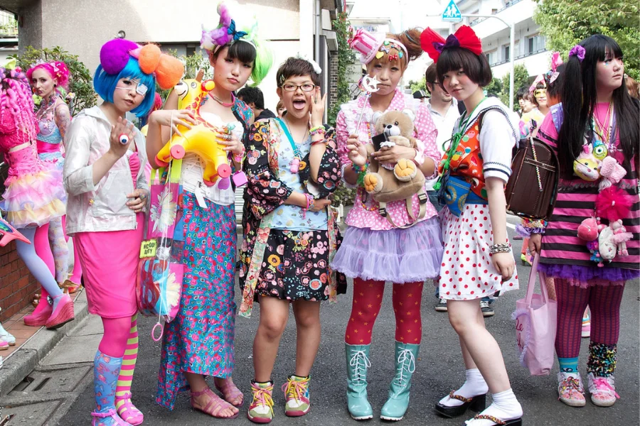 Harajuku Kawaii Girls posing in Harajuku