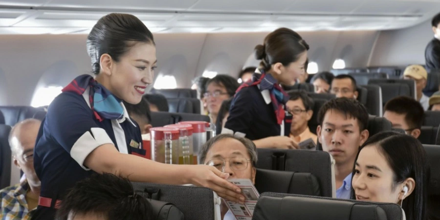 The Flight Crew abord a JAL flight serving flyers