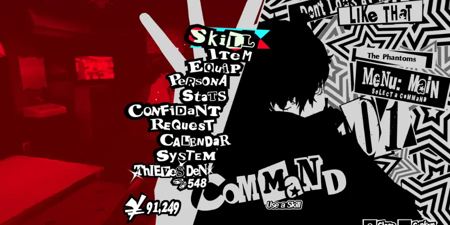 Persona 5 pause menu