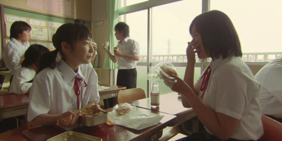 20th Century Boys 1_ Beginning of the End (2008) Director Yukihiko Tsutsumi - Japanese students enjoying a Japanese meal at school