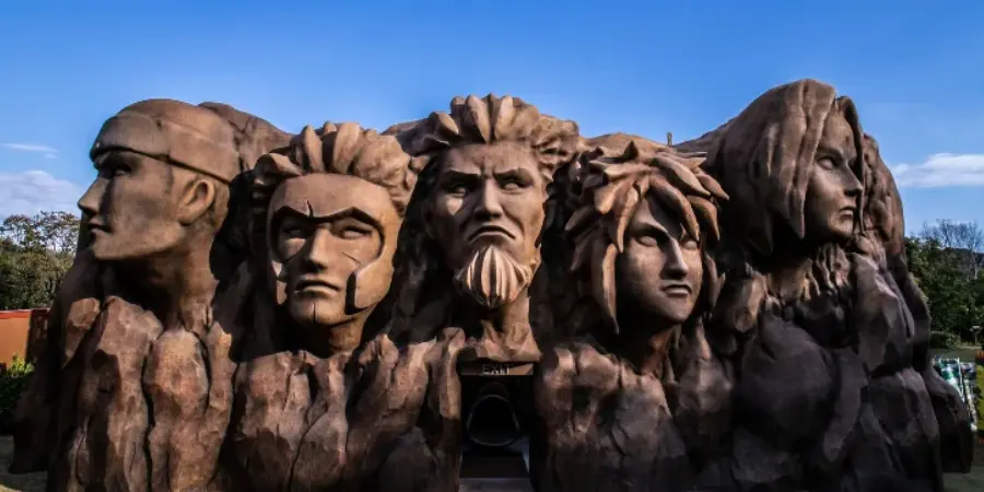 Recreation of the Naruto hokage rock statue in Awaji Island