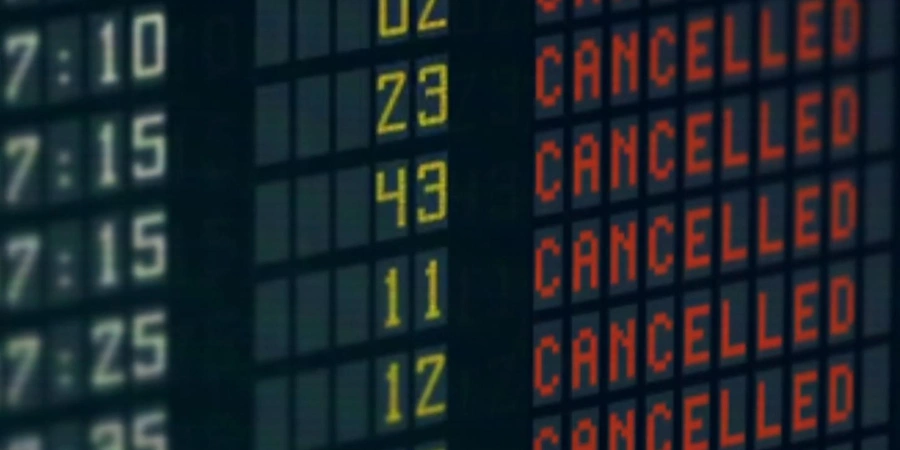 all flights cancelled on the Flight information display system