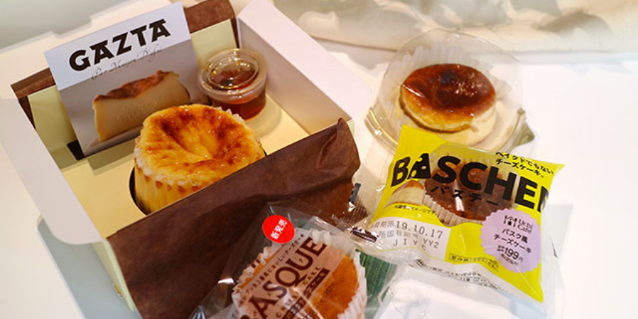 Different kinds of basque cheesecake