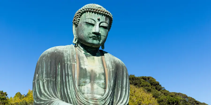 The Great Buddha statue at Kōtoku-in Temple in Kamakura, Japan