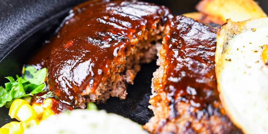 Hamburger Steak (Hambāgu) with demi-glace sauce