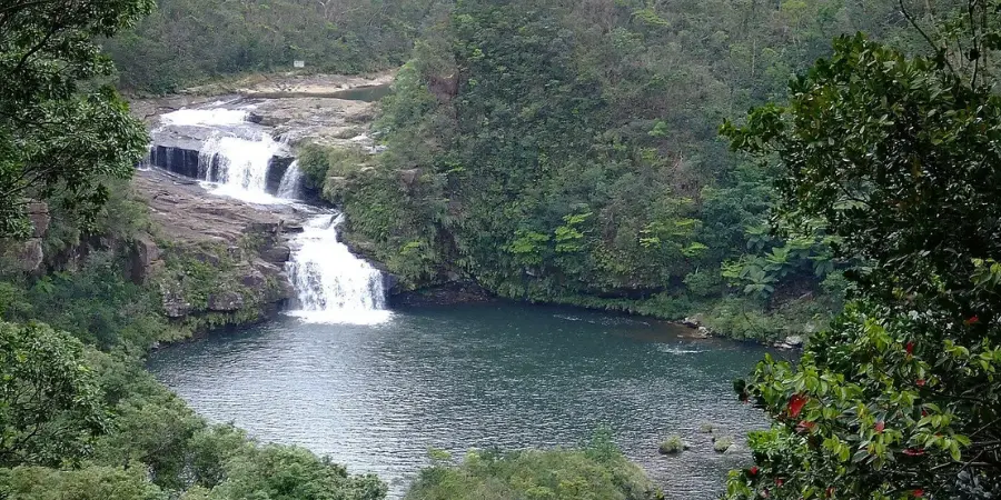 Waterfall in the hiking trail leading up to Mt. Omoto