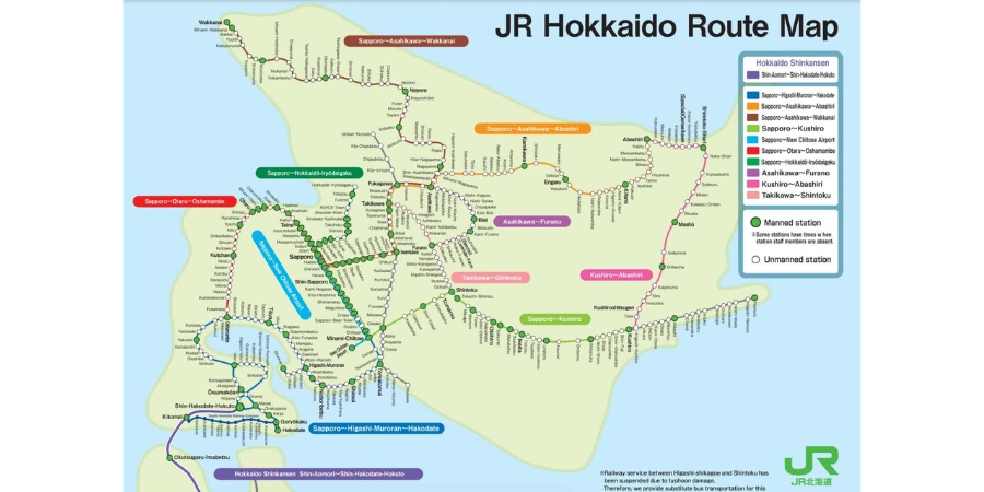 JR Hokkaido Map