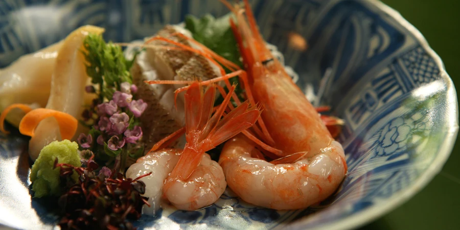One of the dishes served from the Japanese kaiseki cuisine in Kayotei