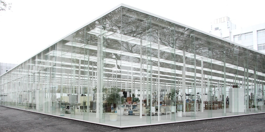 Transparent windows of Kanagawa Institute of Technology Workshop in Atsugi, Kanagawa