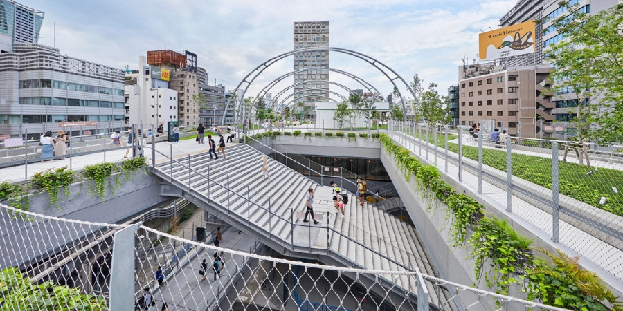 Clean public space of Miyashita Park in Shibuya