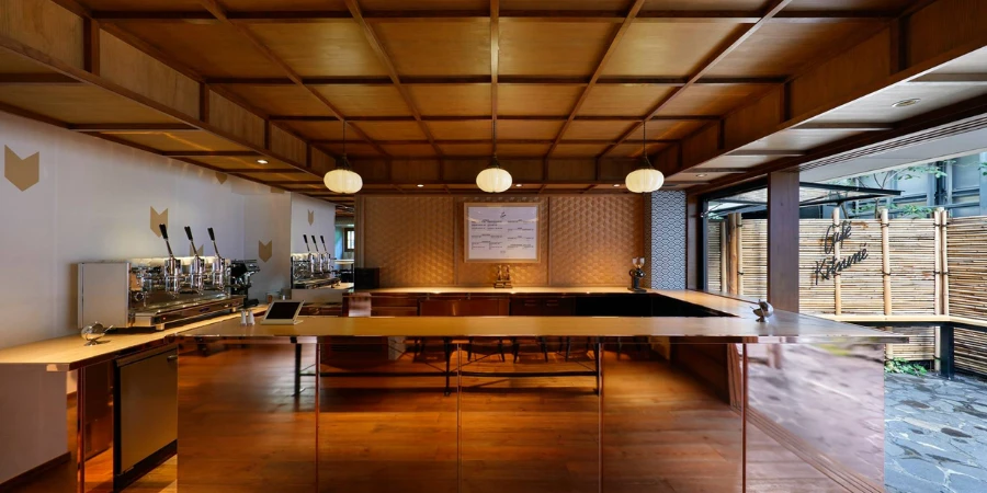 Interior of the cafe kitsune store in aoyama