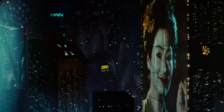 Billboard with Geisha Blade Runner