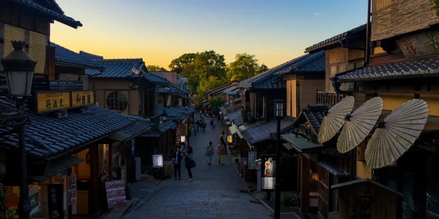 A street in Gion during dawn time