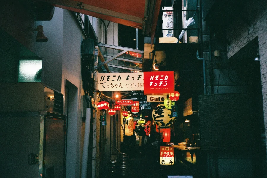 Kichijoji station at night alleyways and neon signs