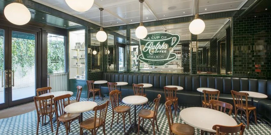 Interior of Ralph's Coffee in Omotesando