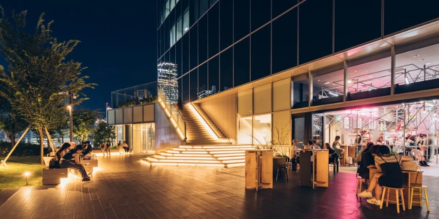 Shibuya Parco Rooftop Park at night