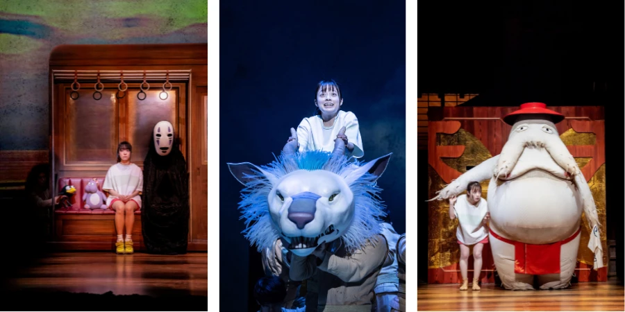 Props and actress of Studio Ghibli's "Spirited Away" musical