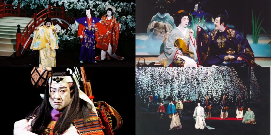 People in Kabuki outfit and setting