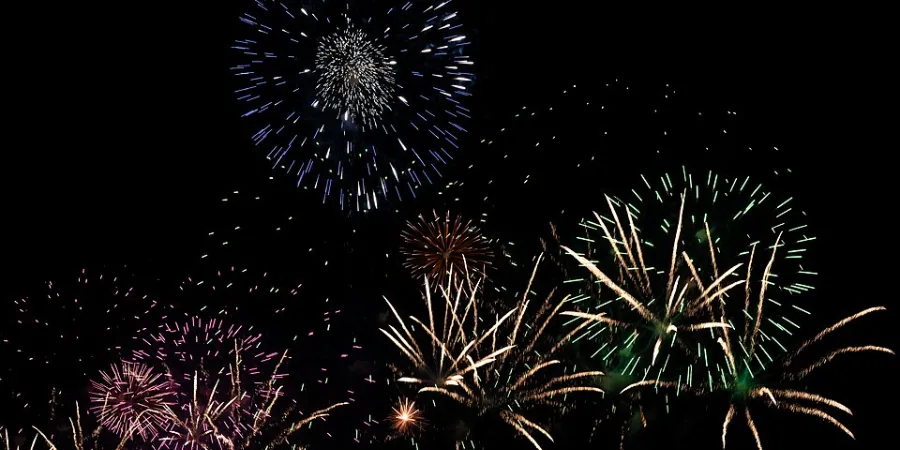 Colorful fireworks illuminating the night sky during the Edogawa Fireworks Festival in Tokyo, one of Japan's most spectacular summer fireworks events.