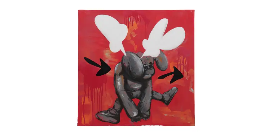Kento's original character “FiNGA in a red painted artwork form