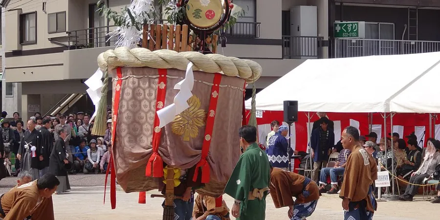 Traditional festival float at the Nagasaki Kunchi Festival in Nagasaki, Japan