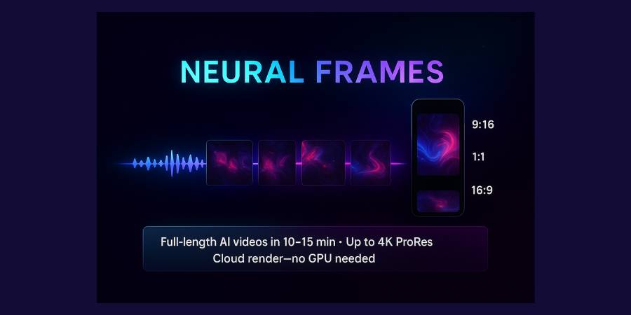 A screenshot explaining the features of neural frames