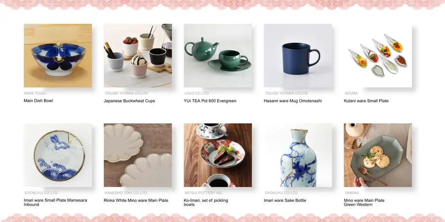 A selection of tableware and kitchenware.