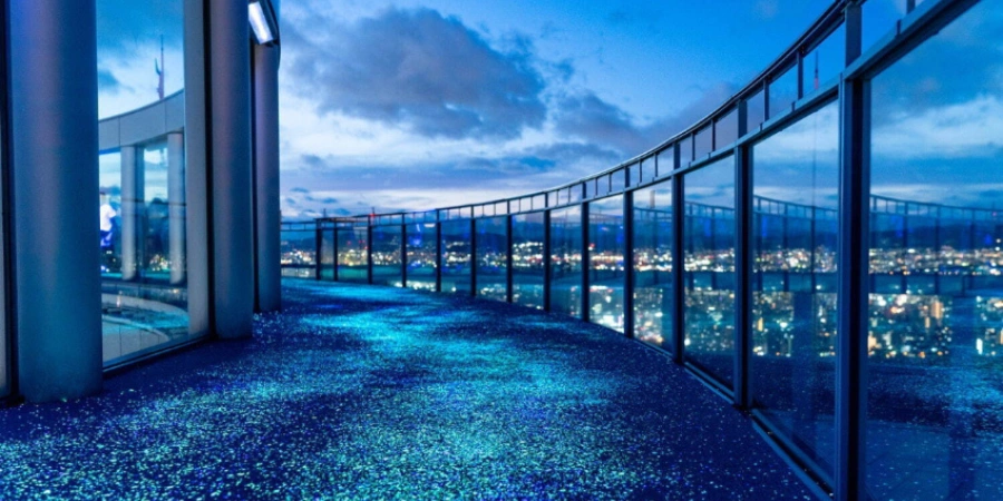 Pathway on Umeda Sky Building lit up like stars
