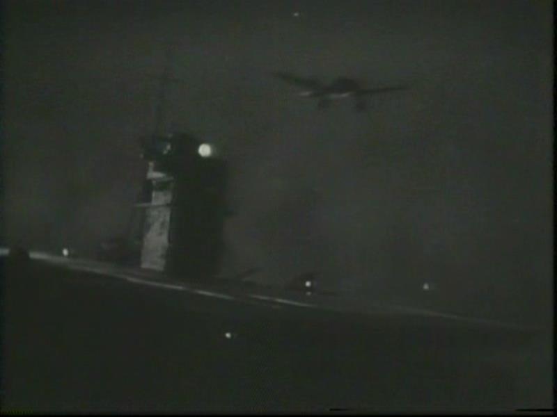 A miniature aircraft carrier built by Eiji Tsuburaya for the studio shot naval sequences of the 1942 film The War at Sea from Hawaii to Malaya, the special effects technique he later reused on Godzilla.