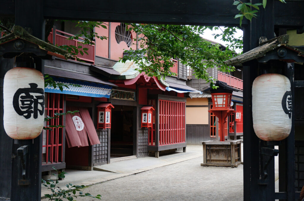 The recreated Edo period street at the Toei studio park in Uzumasa, Kyoto, now Uzumasa Kyoto Village.